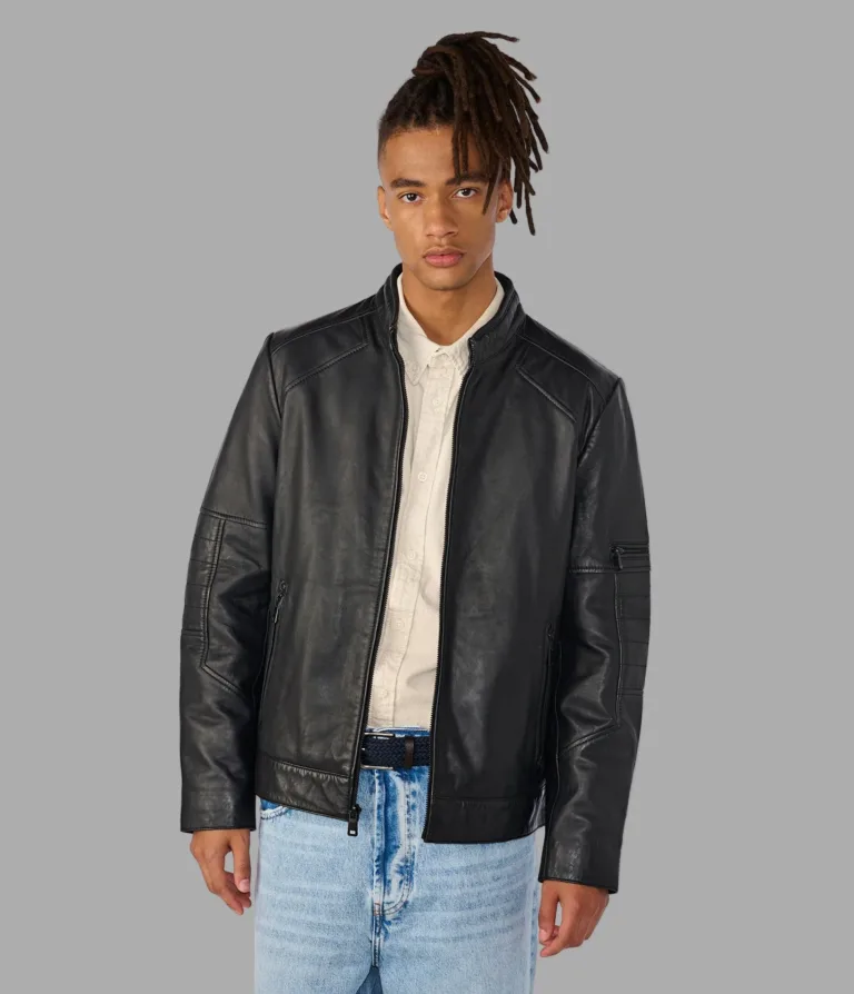 Wilsons Leather Toby Black moto jacket product view 1