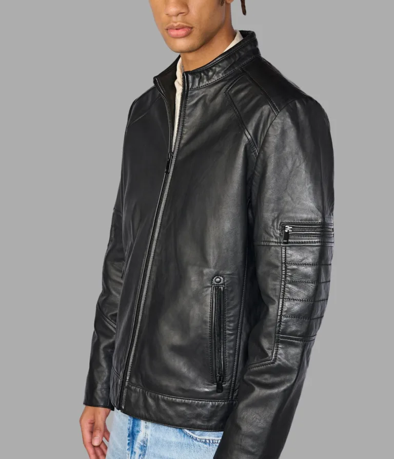 Wilsons Leather Toby Black moto jacket product view 2