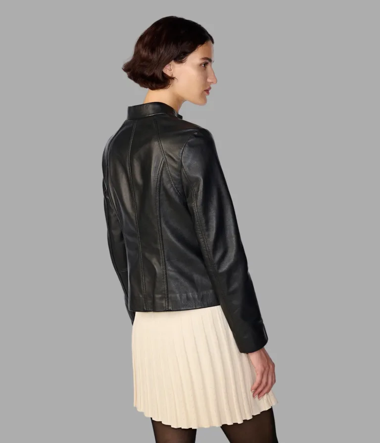 Meg Leather Scuba Jacket in Black, official Wilsons Leather product photo 3