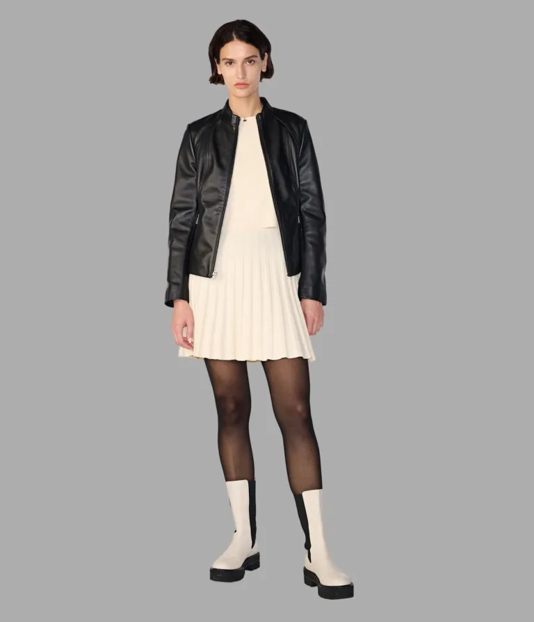Meg Leather Scuba Jacket in Black, official Wilsons Leather product photo 4