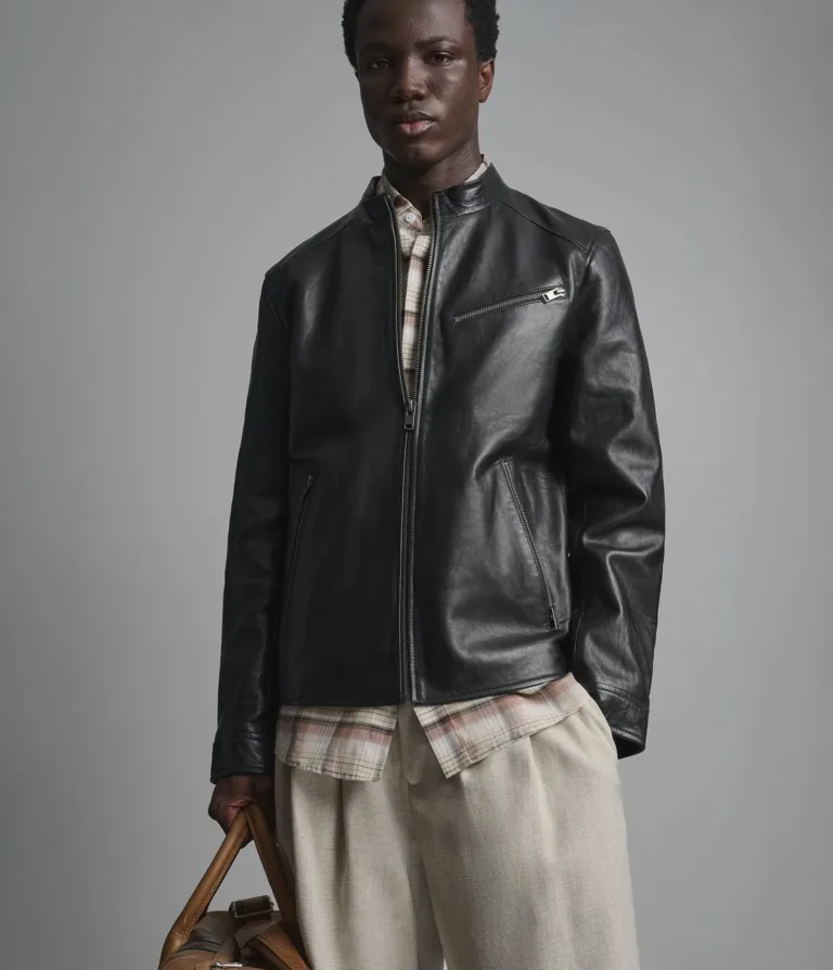 Wilsons Leather Classic Black racer jacket product view 1