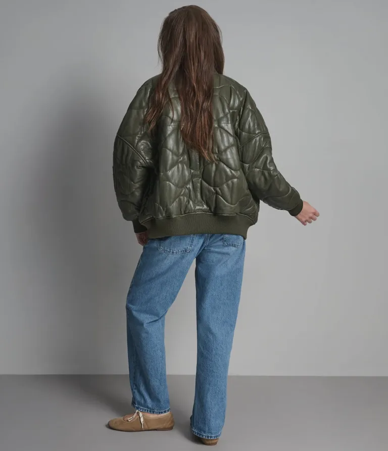 Jenna Quilted Oversized Bomber, official Wilsons Leather product photo 3
