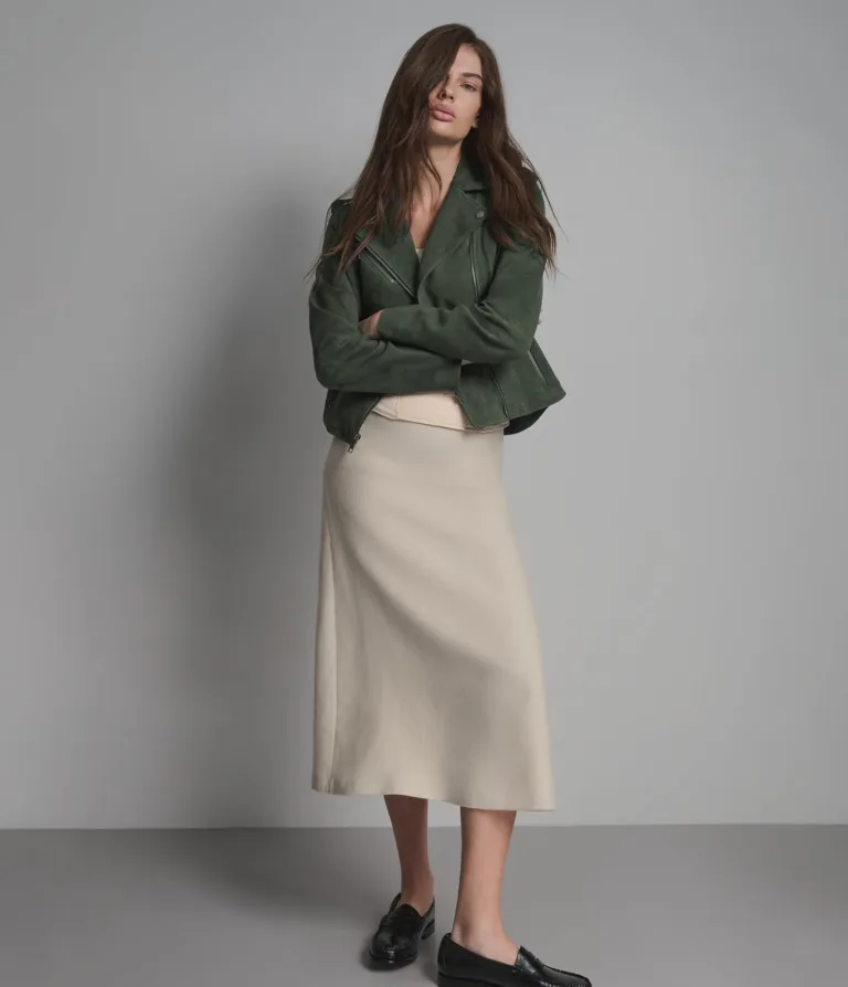 Madeline Suede Quilted Moto Jacket, official Wilsons Leather product photo 4