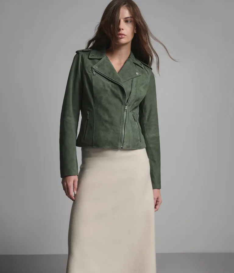 Madeline Suede Quilted Moto Jacket, official Wilsons Leather product photo 3