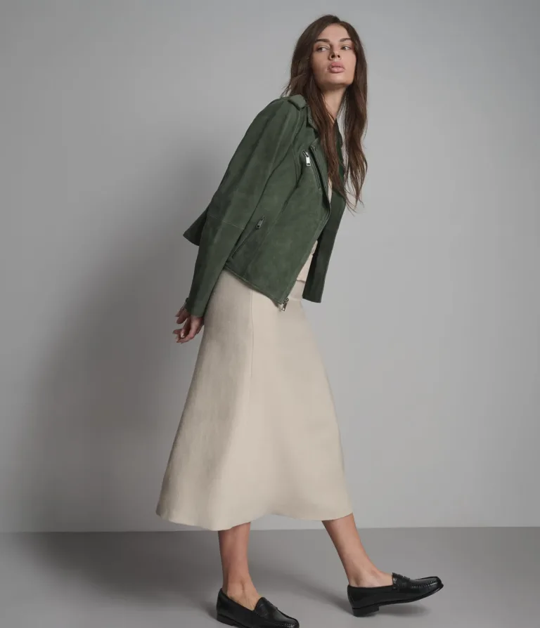 Madeline Suede Quilted Moto Jacket, official Wilsons Leather product photo 2