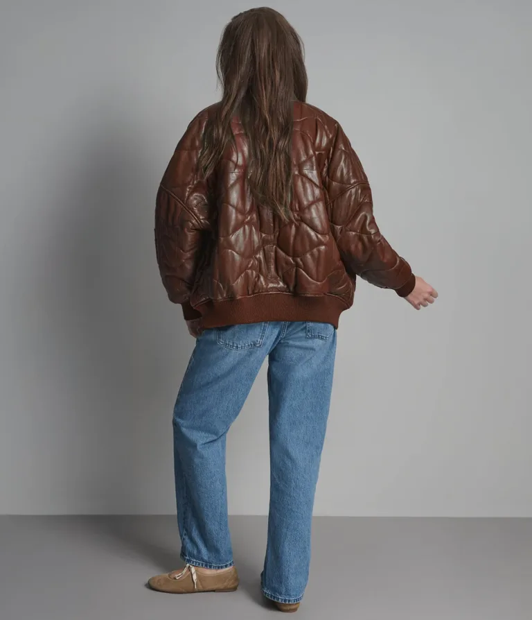 Jenna Quilted Oversized Bomber, official Wilsons Leather product photo 3