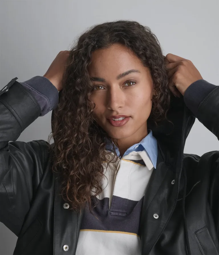 Belle Cropped Lightweight Hooded Jacket in Black, official Wilsons Leather product photo 8