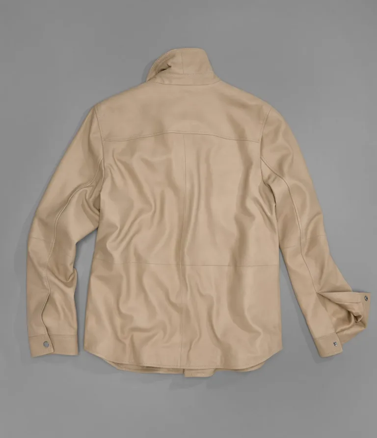 Wilsons Leather Wren Saddle leather shirt jacket back view