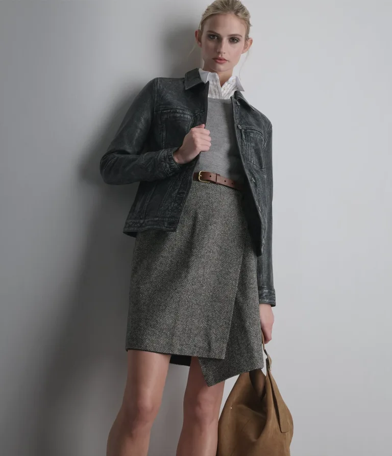 Addison Leather Denim Jacket in Jet Black, official Wilsons Leather product photo 8