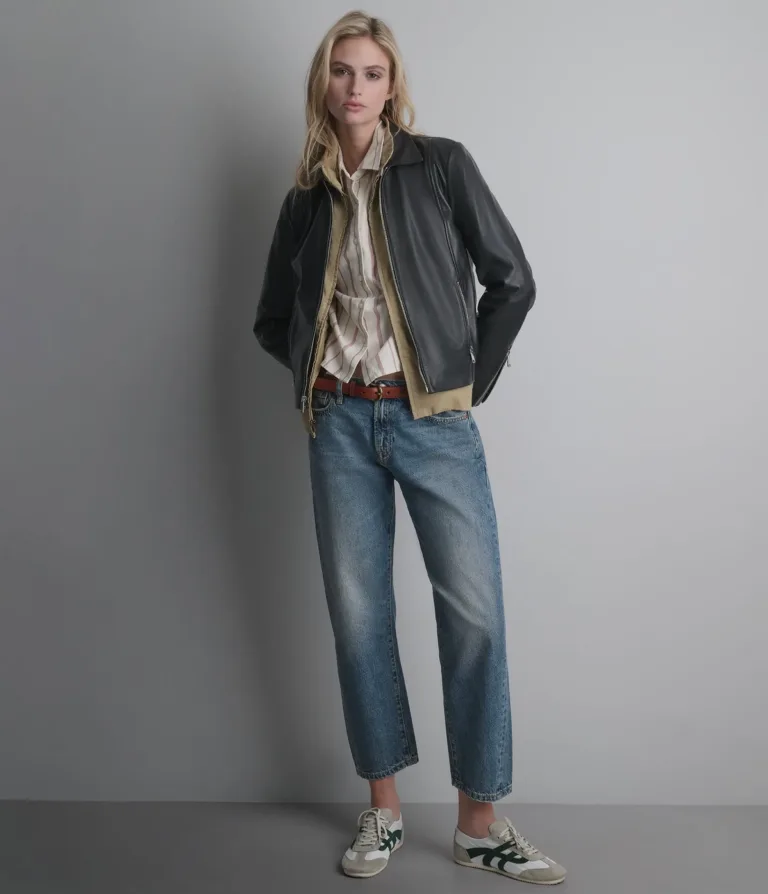 Justine Leather Shirt Jacket in Black, official Wilsons Leather product photo 7