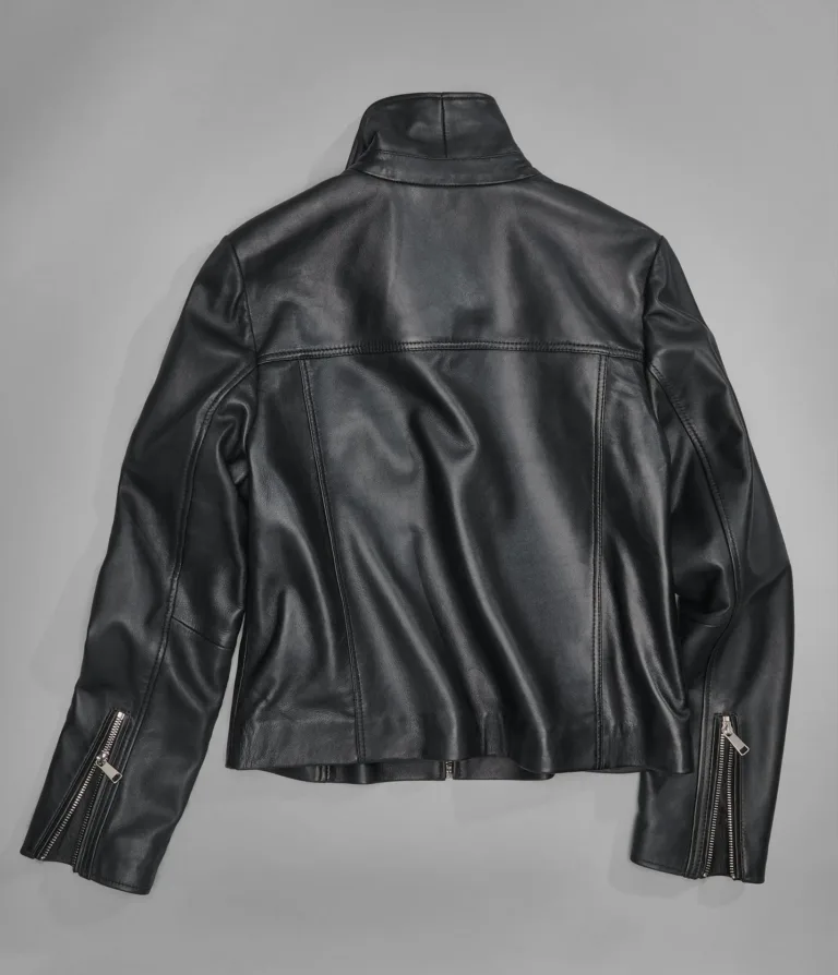 Justine Leather Shirt Jacket in Black, official Wilsons Leather product photo 4