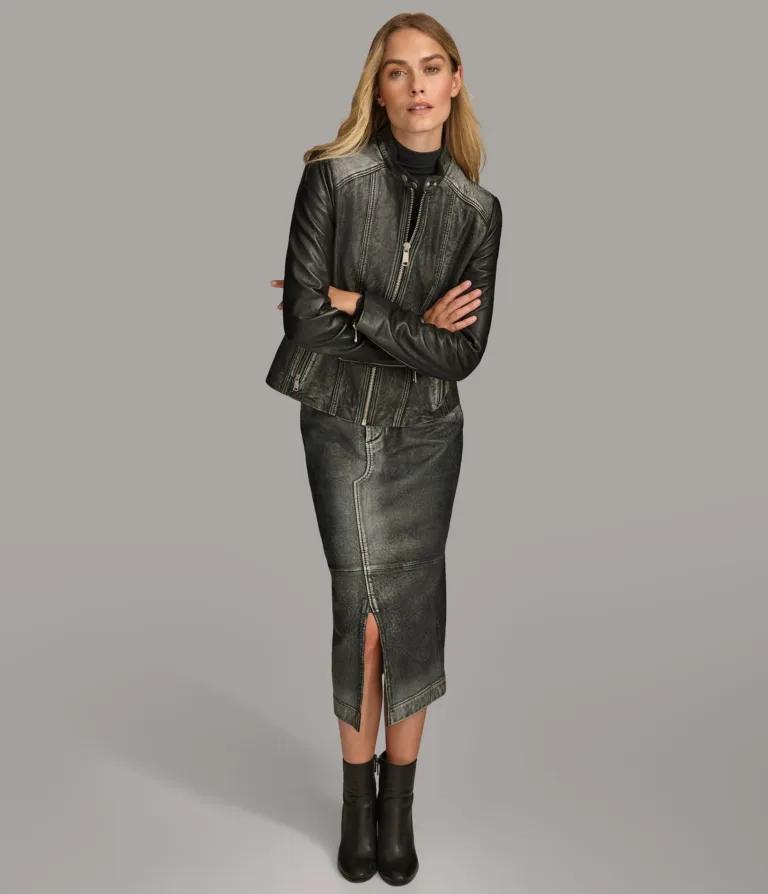 Alora Leather Combo Racer Jacket in Black, official Wilsons Leather product photo 5
