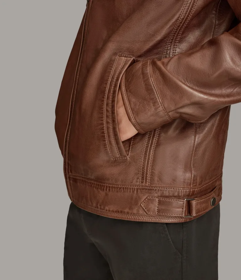 Wilsons Leather Jett Brown leather jacket alternate view 3