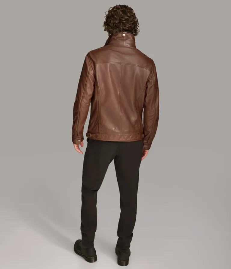 Wilsons Leather Jett Brown leather jacket back view