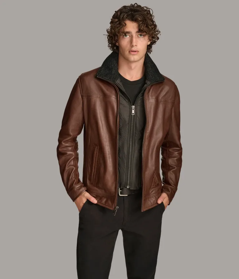 Wilsons Leather Jett Brown leather jacket front view
