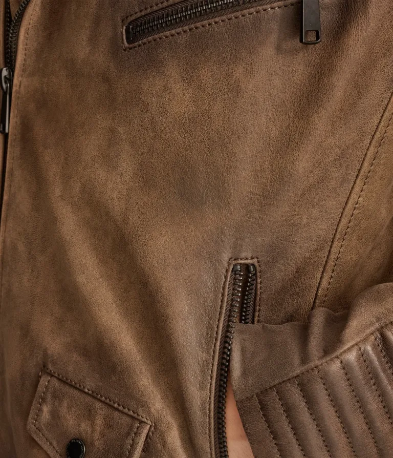 Wilsons Leather Dom Cognac padded moto jacket product view 6