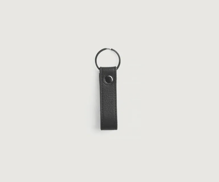 Adkins Black Leather Keychain Luxury Handcrafted Leather Accessory / Gift — Hero Product Display