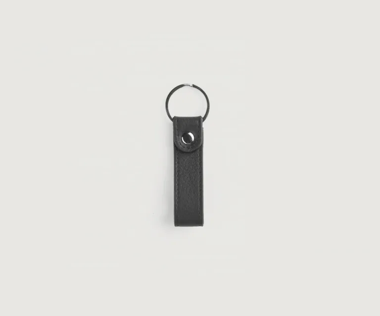 Adkins Black Leather Keychain Luxury Handcrafted Leather Accessory / Gift — Unfolded Internal Compartment Architecture