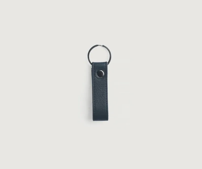 Adkins Blue Leather Keychain Luxury Handcrafted Leather Accessory / Gift — Hero Product Display