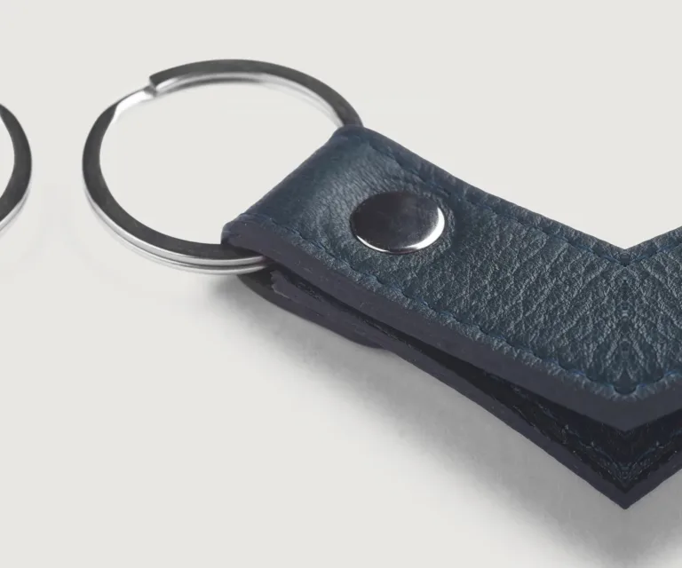 Adkins Blue Leather Keychain Luxury Handcrafted Leather Accessory / Gift — Luxury Gift Box & Signature Packaging Presentation