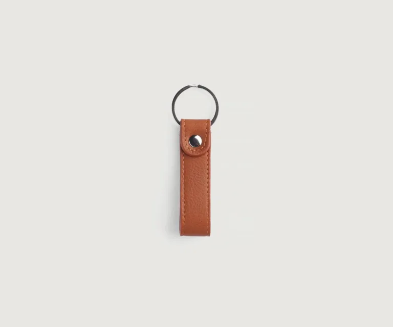 Adkins Brown Leather Keychain Luxury Handcrafted Leather Accessory / Gift — Unfolded Internal Compartment Architecture