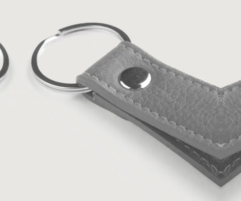 Adkins Grey Leather Keychain Luxury Handcrafted Leather Accessory / Gift — Card Capacity & Daily Organization