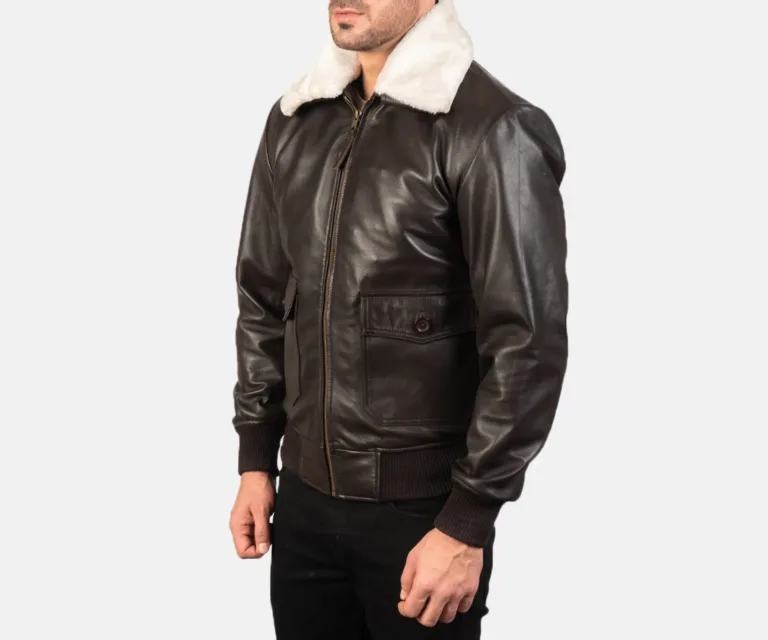 Airin G-1 Brown Leather Bomber Jacket — view 2