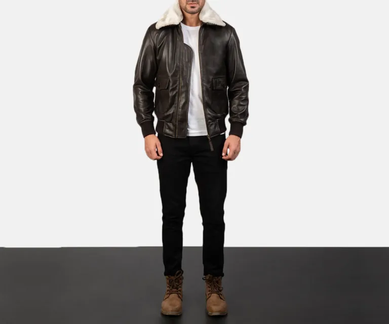 Airin G-1 Brown Leather Bomber Jacket — view 3