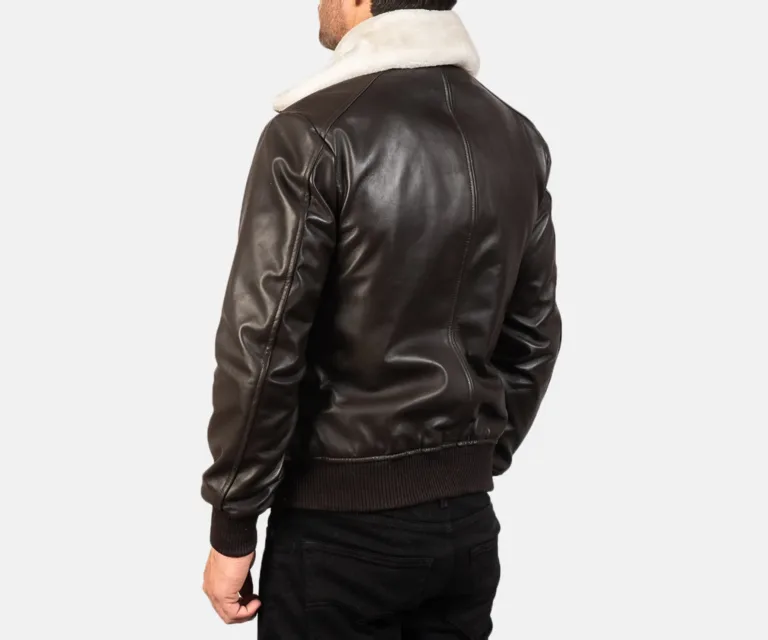 Airin G-1 Brown Leather Bomber Jacket — view 5
