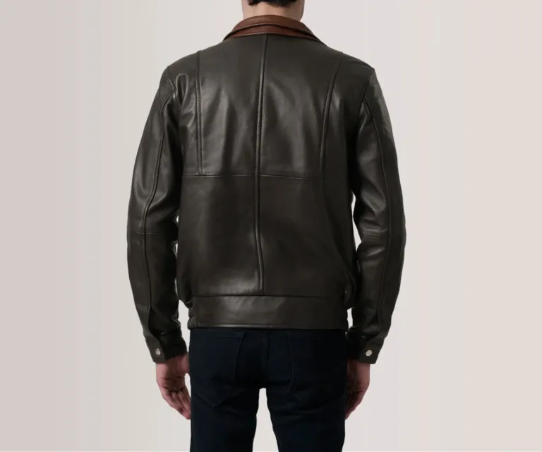 Alfred Brown Leather Bomber Jacket — view 4