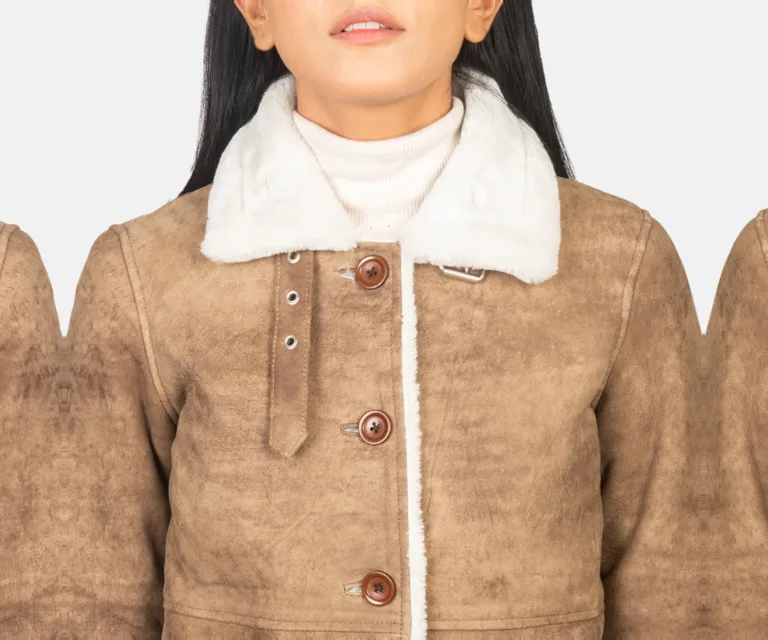 Alina Shearling Brown Leather Coat Luxury Women's Outerwear — Full-Length Silhouette & Drape