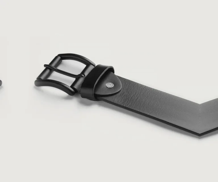 Allan Black Leather Casual Belt Luxury Handcrafted Leather Accessory / Gift — Card Capacity & Daily Organization
