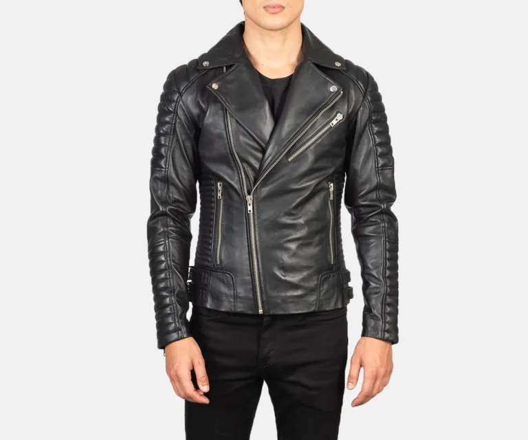 Armand Black Leather Biker Jacket