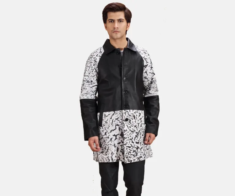Artistry Black Dye Leather Coat — Front Hero View