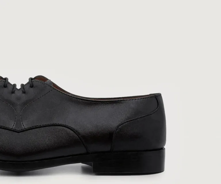 Attorney Derby Black Leather Shoes Handcrafted Men's Footwear — Outsole Tread & Seam Craftsmanship
