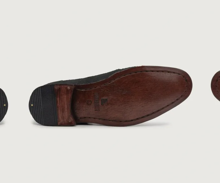 Attorney Derby Black Suede Leather Shoes Handcrafted Men's Footwear — Complete Pair Presentation