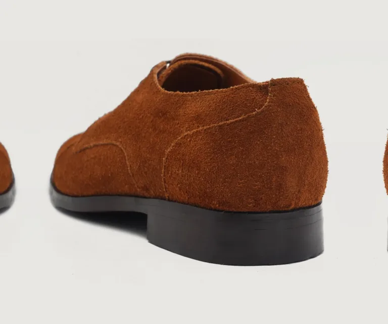 Attorney Derby Brown Suede Leather Shoes Handcrafted Men's Footwear — Outsole Tread & Seam Craftsmanship