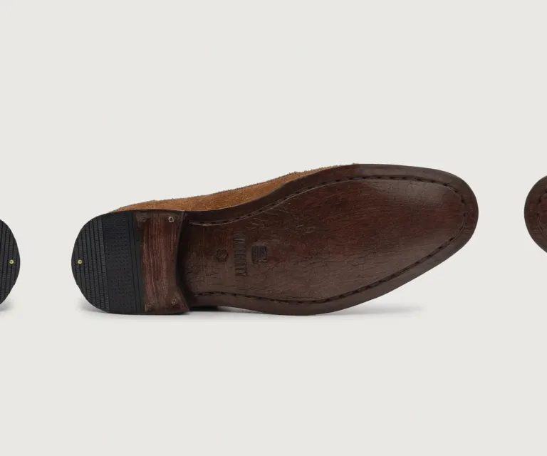 Attorney Derby Brown Suede Leather Shoes Handcrafted Men's Footwear — Complete Pair Presentation