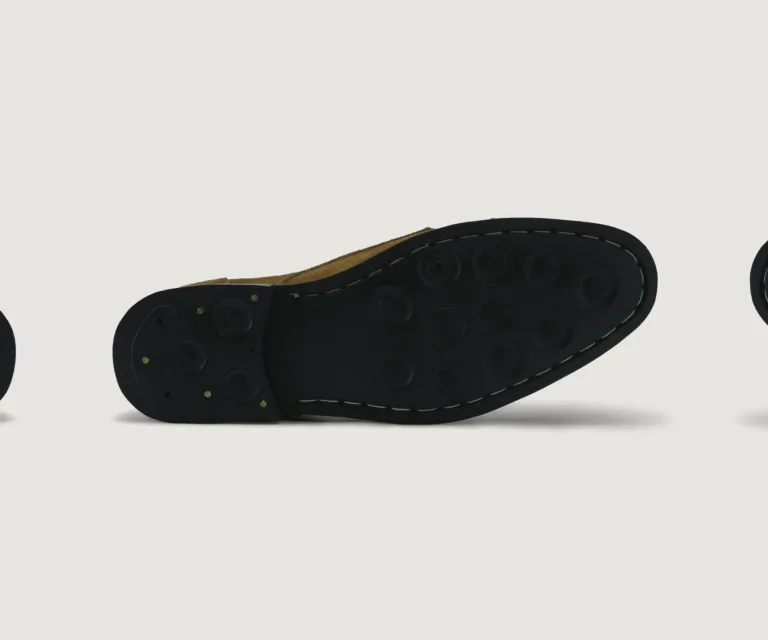 Attorney Derby Brown Suede Leather Shoes - StudGuard Handcrafted Men's Footwear — Outsole Tread & Seam Craftsmanship