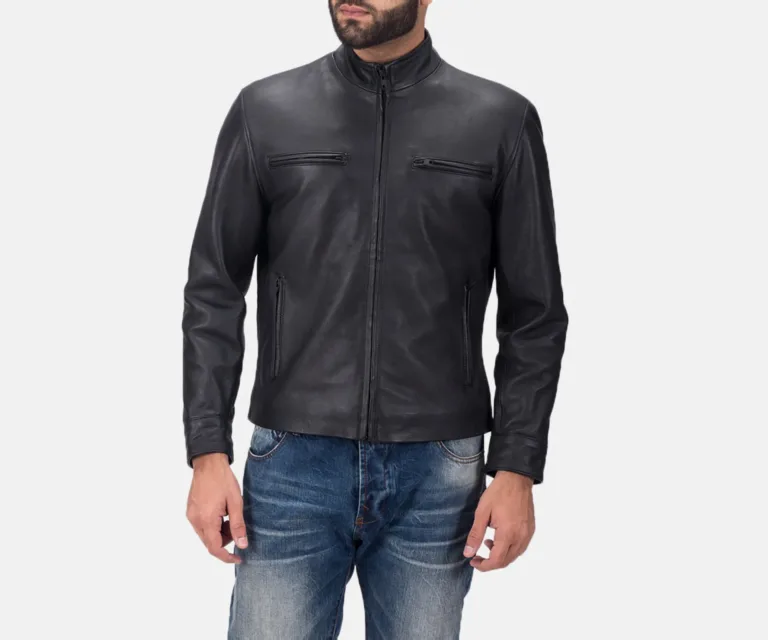 Austere Matte Black Leather Biker Jacket