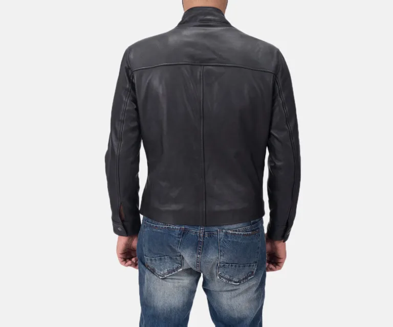Austere Matte Black Leather Biker Jacket — view 5