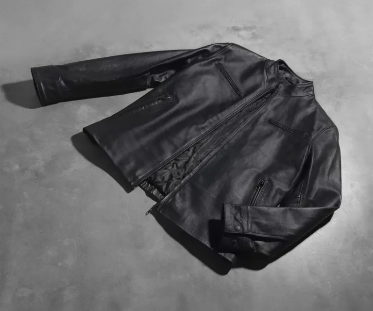 Austere Matte Black Leather Biker Jacket — view 6