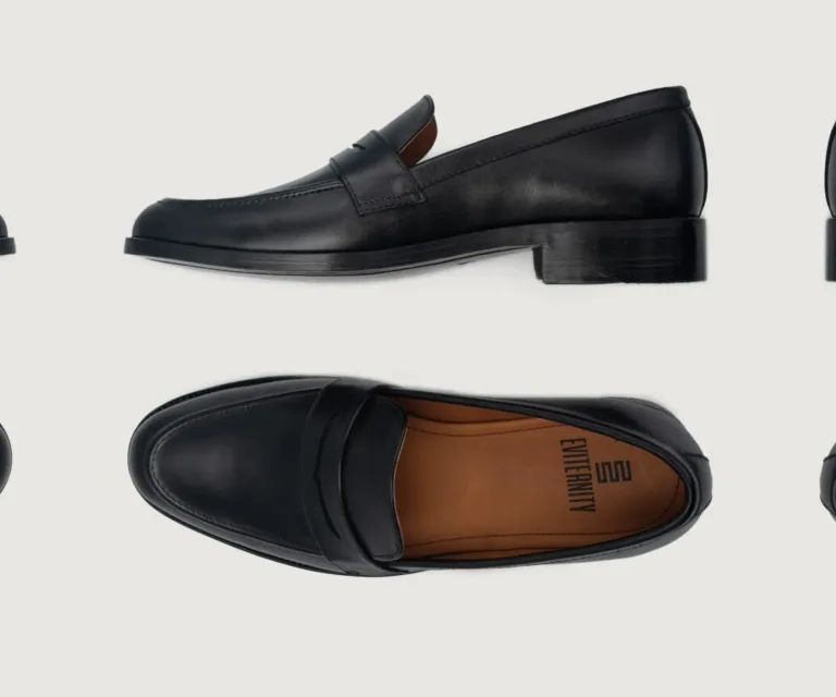 Baxton Black Leather Loafers Handcrafted Men's Footwear — Toe Cap & Vamp Detail