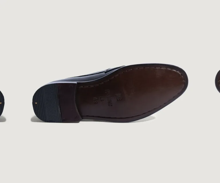 Baxton Black Patent Leather Loafers Handcrafted Men's Footwear — Outsole Tread & Seam Craftsmanship