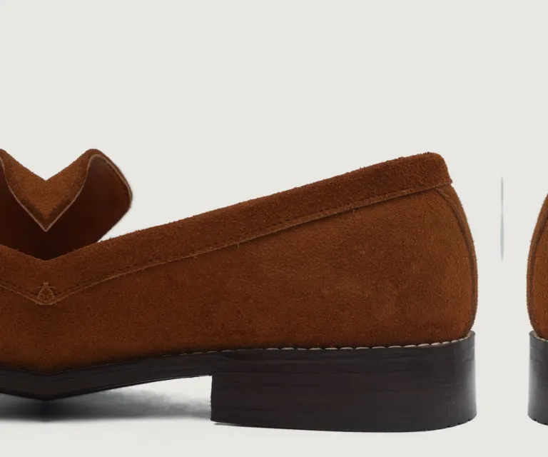 Baxton Brown Suede Leather Loafers Handcrafted Men's Footwear — Complete Pair Presentation