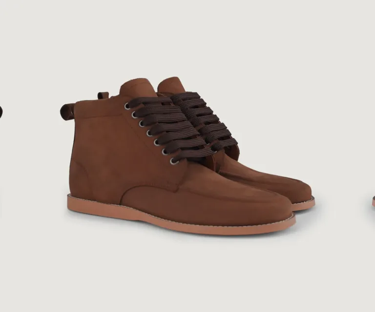 Bearman Moc Toe Pull-up Brown Leather Boots Handcrafted Men's Footwear — Lateral Profile Hero View