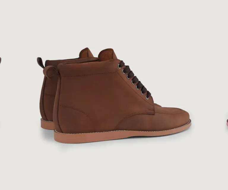 Bearman Moc Toe Pull-up Brown Leather Boots Handcrafted Men's Footwear — Outsole Tread & Seam Craftsmanship