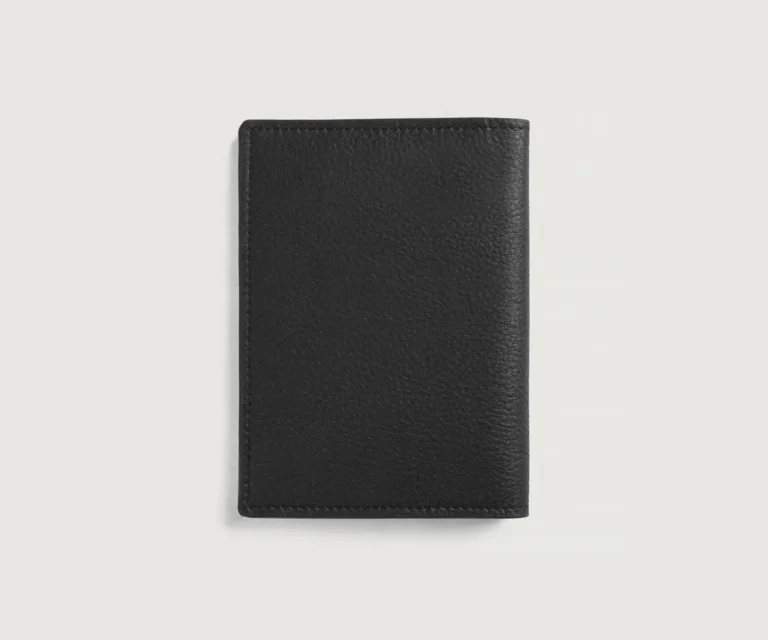 Bernardi Black Leather Travel Wallet Luxury Handcrafted Leather Accessory / Gift — Unfolded Internal Compartment Architecture