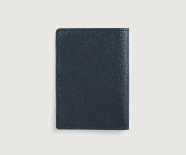 Bernardi Blue Leather Travel Wallet Luxury Handcrafted Leather Accessory / Gift — Unfolded Internal Compartment Architecture