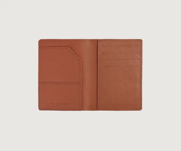 Bernardi Brown Leather Travel Wallet Luxury Handcrafted Leather Accessory / Gift — Burnished Edge Craftsmanship & Slim Profile